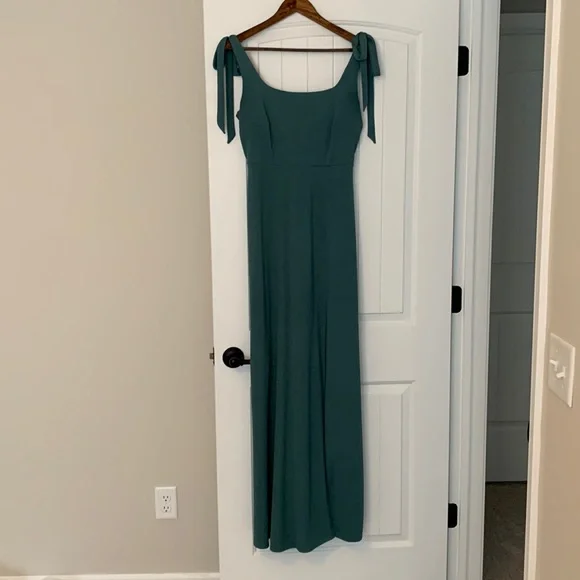 bluish green bridesmaid dresses Evie Mini Dress in Chartreuse L main image 0